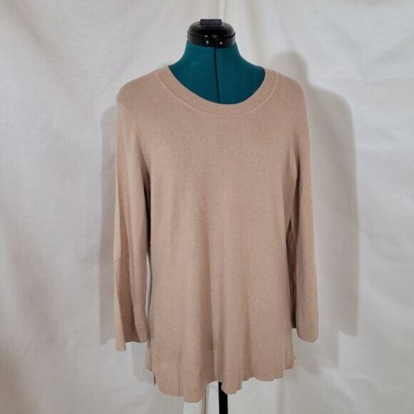Jones New York Luxe Beige Cashmere Sweater - Size Extra Large - Picture 2 of 8